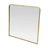 Brass Finish Square Metal Framed Wall Mirror