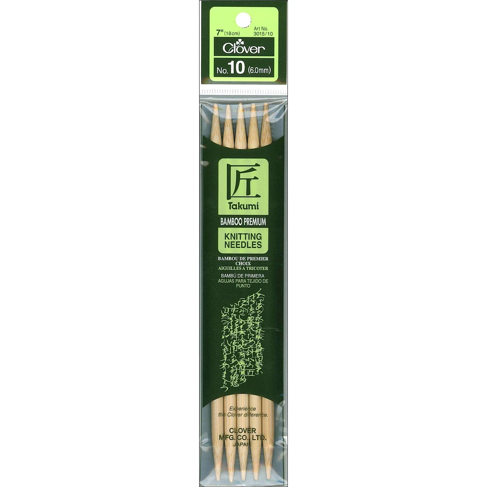 Clover Takumi® 7" Double Point Knitting Needles