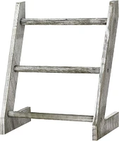 3-Tier Rustic Wood Farmhouse Wall Hanging Ladder Towel Rack