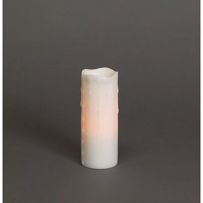 3" x 8" LED Wax Dripping Pillar Candle Set