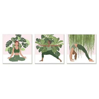 Stupell Industries Yoga Poses Female Figures Namaste Relaxation Self-Care ,12" x 12"