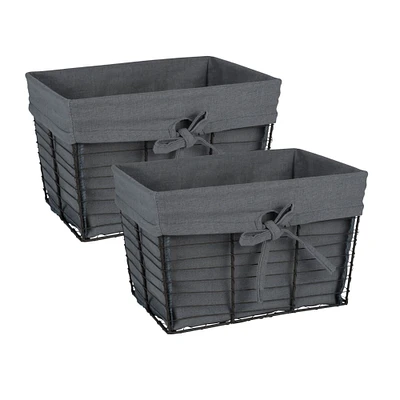 DII® Gray Lined Vintage Wire Basket