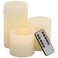 Cream Traditional Resin Flameless Candle Set