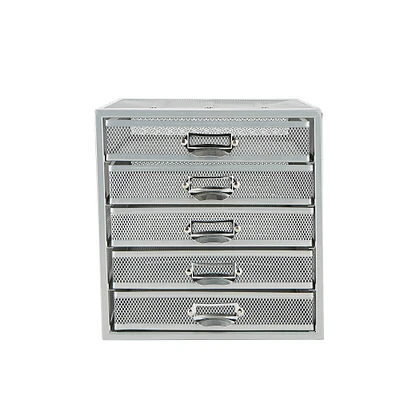 Mind Reader Silver 5 Drawer Heavy Duty Cabinet