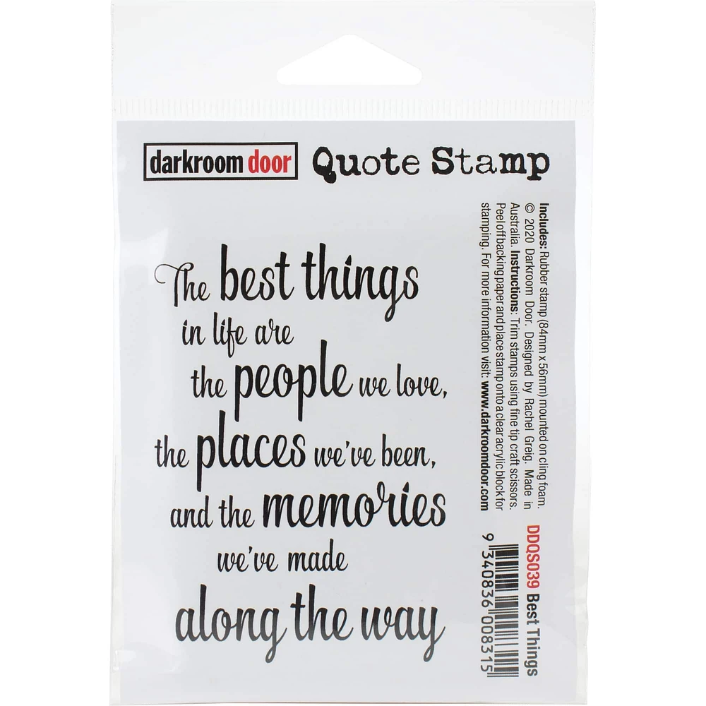 Darkroom Door Quote Stamp Best Things Rubber Cling Stamp