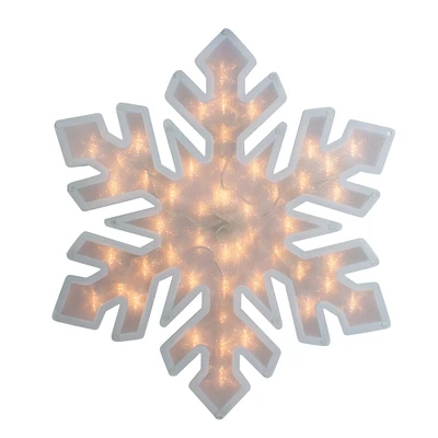 20" Lighted Snowflake Christmas Window Silhouette Décor