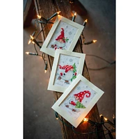 Vervaco Christmas Gnomes Counted Cross Stitch Greeting Card Kit