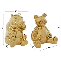 Gold Porcelain Glam Sculpture, set of 2, 7", 8"