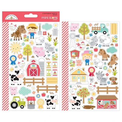 Doodlebug Design Inc.™ Mini Down On The Farm Icons Cardstock Stickers