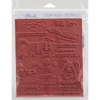 Stampers Anonymous Tim Holtz® Snarky Cat Christmas Cling Stamps