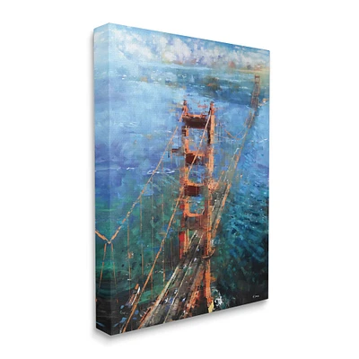 Stupell Industries Golden Gate Bridge Contemporary Abstract Aerial View Canvas Wall Art