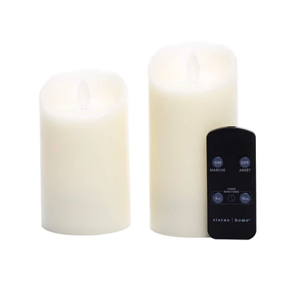 6 Packs: 2 ct. (12 total) Sterno Home™ Cream LED Wax Pillar Candles