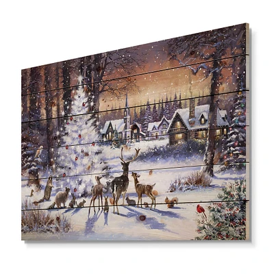 Designart Christmas Woods with Deer