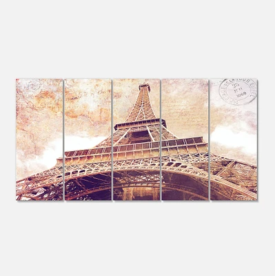 Designart - Paris Paris Eiffel TowerParis Postcard Design