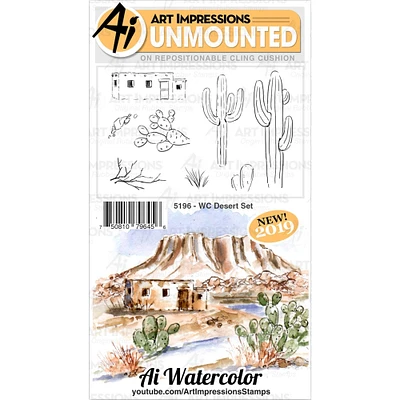 Art Impressions WC Desert Watercolor Cling Rubber Stamps
