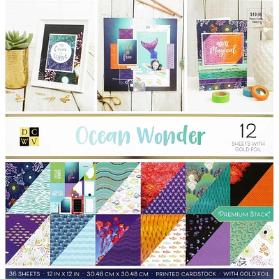 Dcwv® Ocean Wonder 12" x 12" Cardstock Paper, 36 Sheets