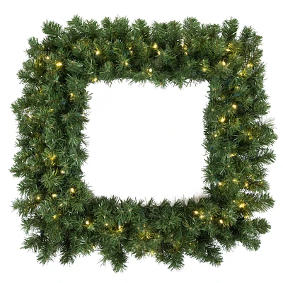 30" Warm White LED Square Grand Teton Wreath