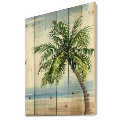 Designart - Palm Tree At The Beach Resort