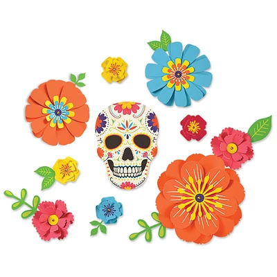 Sugar Skull & Flower Wall Decorating Kit