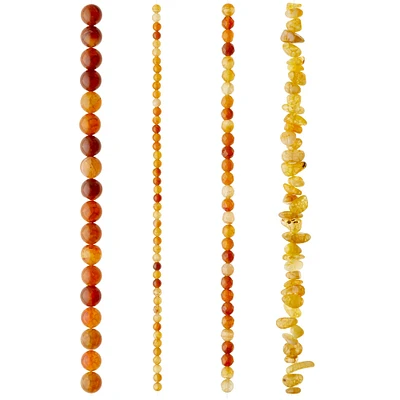 Yellow Agate Stone Semi-Precious Beads Value Pack by Bead Landing™