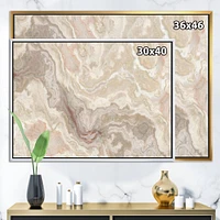 Designart - White Onyx Natural White Marble - Glam Framed Canvas Wall Art Print