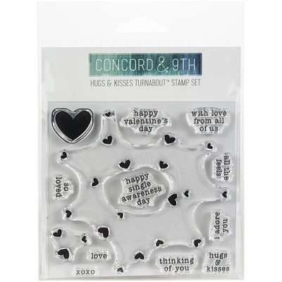 Concord & 9th Hugs & Kisses Turnabout Clear Stamp Set