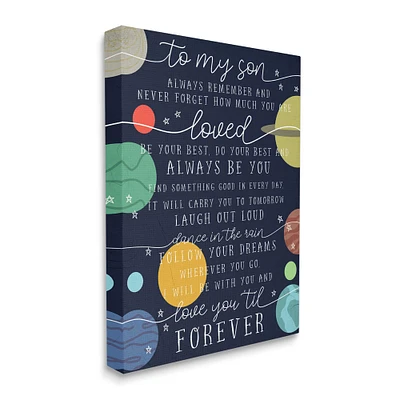 Stupell Industries My Son Love You Forever Phrase Outer Space Canvas Wall Art