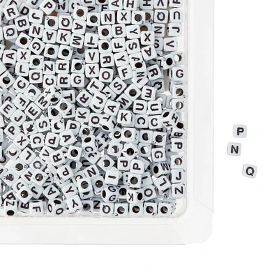 12 Packs: 400 ct. (4,800 total) White Pearl Plastic Alpha Block Bead Mix, 4.8mm by Bead Landing™