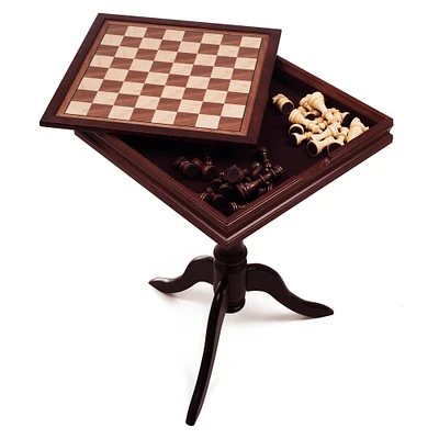 Toy Time Chess & Backgammon Pedestal End Table