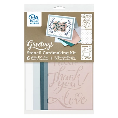 PA Paper™ Accents Greetings Cardmaking Kit with Stencils