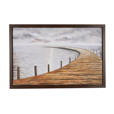 Wooden Dock Landscape Framed Wall Art