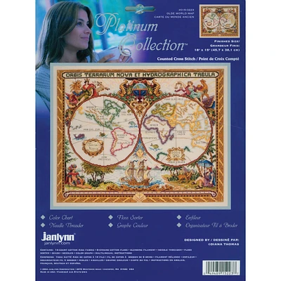 Janlynn® Platinum Collection™ Olde World Map Counted Cross Stitch Kit