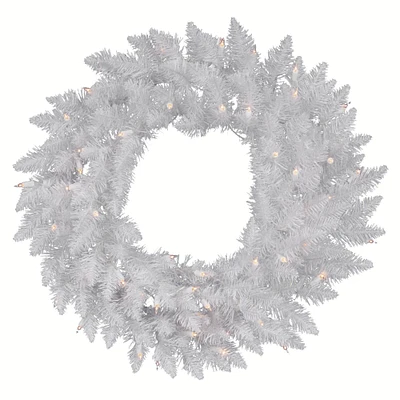 60" Clear Dura-Lit® Sparkle White Spruce Wreath