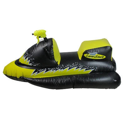 Swim Central 51" Yellow & Black Shark Inflatable Wet-Ski Pool Squirter with Gripped Handles