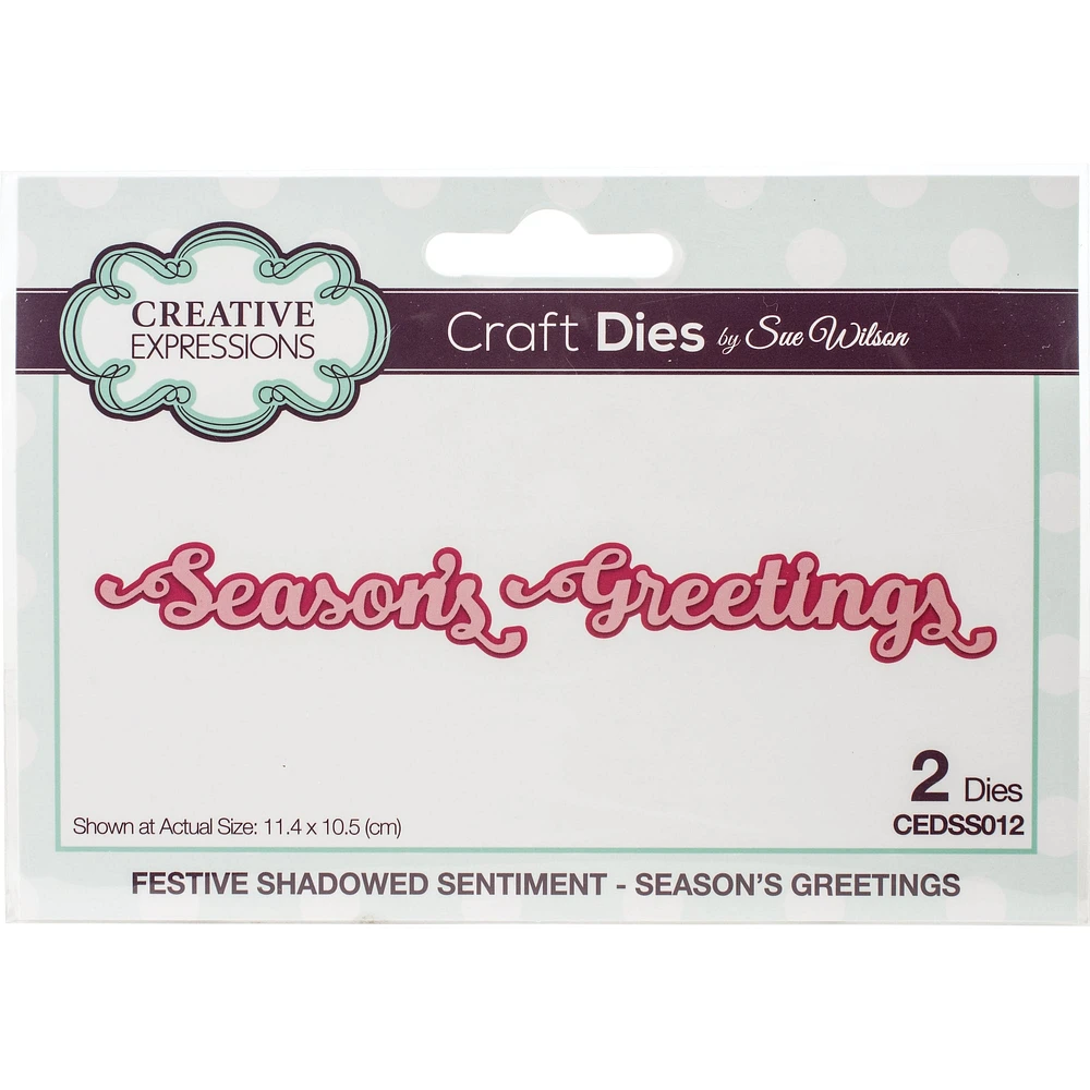 Creative Expressions Festive Shadowed Sentiments Season's Greeting Die Set