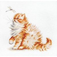 Luca-s Kitten With A Dragonfly Counted Cross Stitch Kit