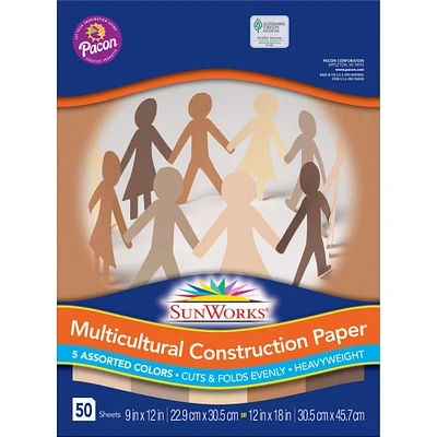 Pacon® 9" x 12" Assorted Multicultural Construction Paper, 10 Pack Bundle