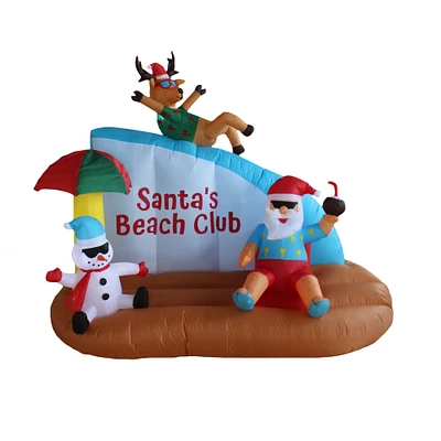 7ft. Inflatable Santa's Beach Club