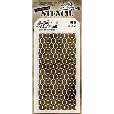 Stampers Anonymous Tim Holtz® Mesh Layering Stencil, 4" x 8.5