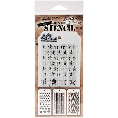 Stampers Anonymous Tim Holtz® Mini #11 Layering Stencil Set