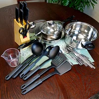 Gibson® Total Kitchen Lybra 32-Piece Cookware Combo Set