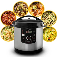 Megachef 12qt. Steel Digital Pressure Cooker With 15 Presets & Glass Lid