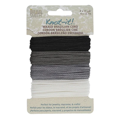 6 Packs: 4 ct. (24 total) Beadsmith® Knot-it!™ Day & Night Waxed Brazilian Cord