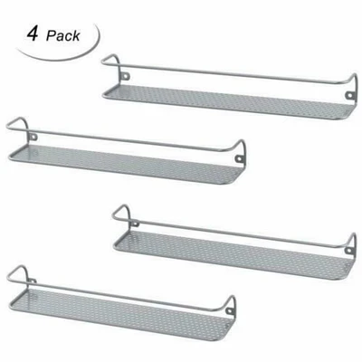 NEX™ Large Silver Wall-Mounted Spice Racks for Storage, 4ct.