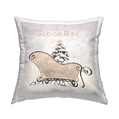 Stupell Industries Sleigh Ride Christmas Winter Throw Pillow