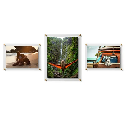 Wexel Art Mixed Double Panel Acrylic Floating Frames Set of 3