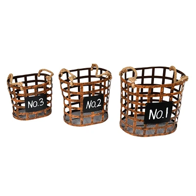 Wire Chalkboard Oval Basket Set