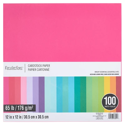 9 Pack: Essentials Cardstock Paper Pad by Recollections™, 12" x 12"