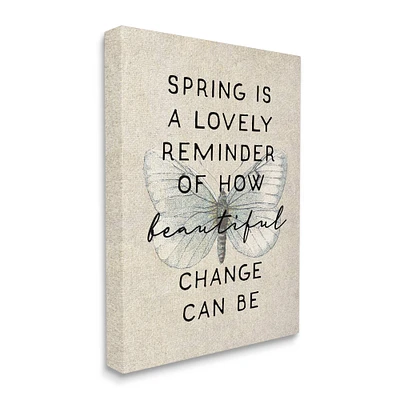 Stupell Industries How Beautiful Change Can Be Quote Spring Butterfly Canvas Wall Art