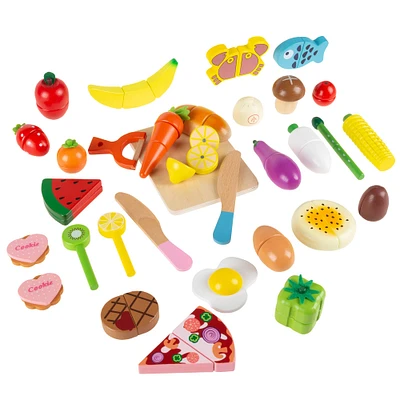 Toy Time Wooden & Magnetic Pretend Play Food Set